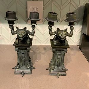 Authentic Disney Parks Haunted Mansion Gargoyle Candlestick Holder (Set of Two)